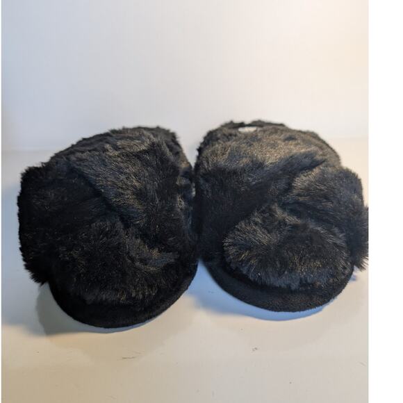 NORDSTROM BP Plush Faux Fur Open Toe Slippers Women's Large (9-10) - Picture 4 of 12